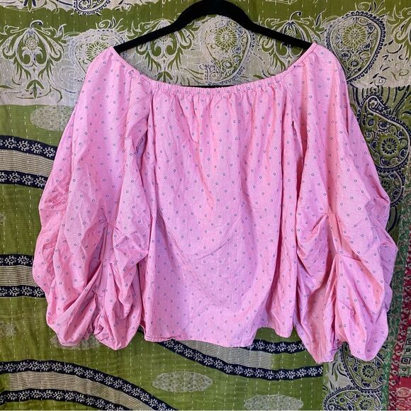 Petersyn Pink Hannah Dainty Print Off-the-Shoulder Blouse Size Small - Picture 2 of 16